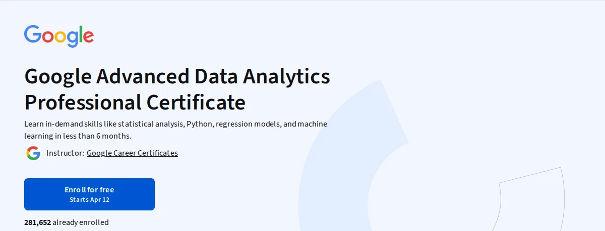 Google Advanced Data Analytics