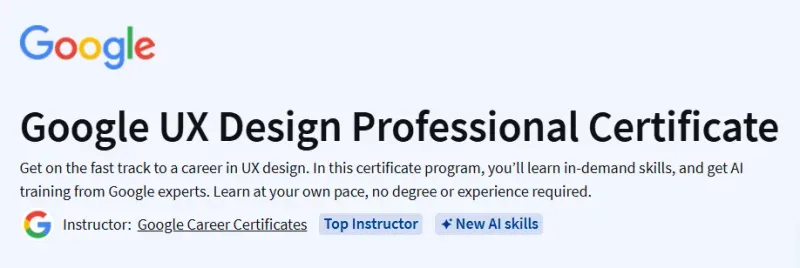 Google UX Design Professional Certificate Course