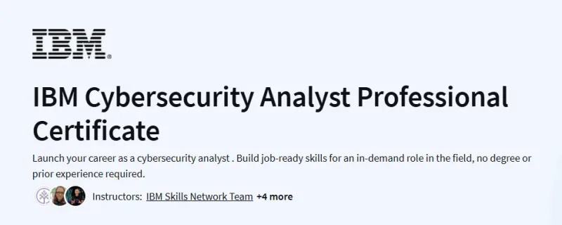 IBM Cybersecurity Analyst Professional Certificate Course