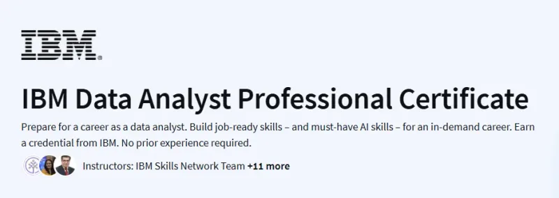 IBM Data Analyst Professional Certificate Course