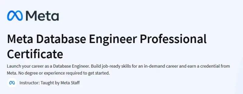 Meta Database Engineer Professional Certificate Course