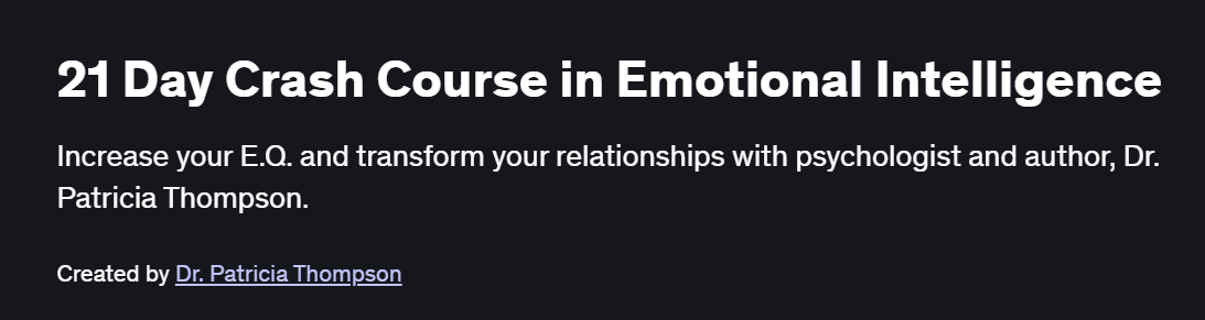 21 Day Crash Course in Emotional Intelligence Course