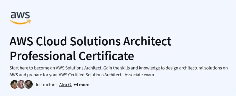 AWS Cloud Solutions Architect Professional Certificate Course