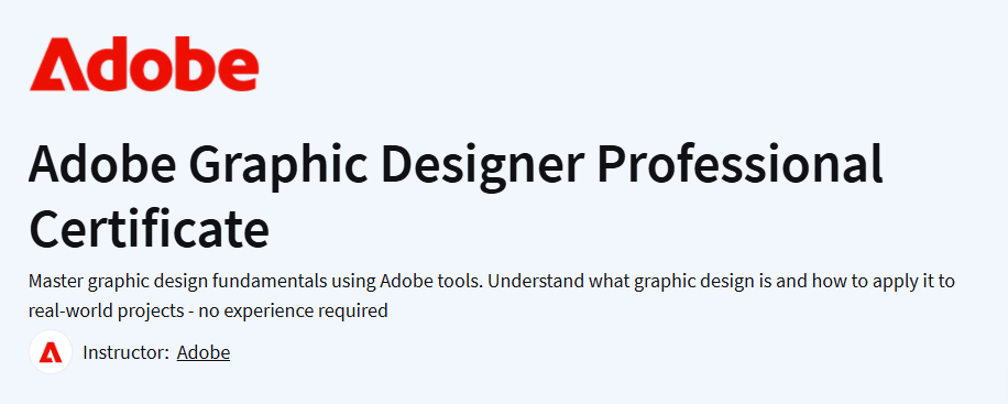 Adobe Graphic Designer Professional Certificate Course