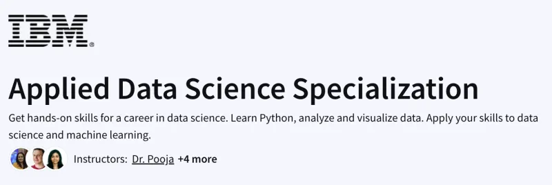 Applied Data Science Specialization – By IBM Course