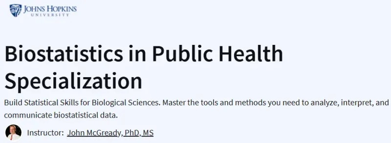 Biostatistics in Public Health Specialization Course