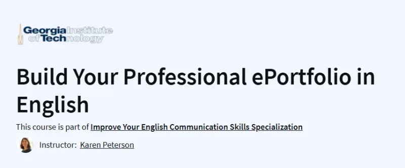Build Your Professional ePortfolio in English Course