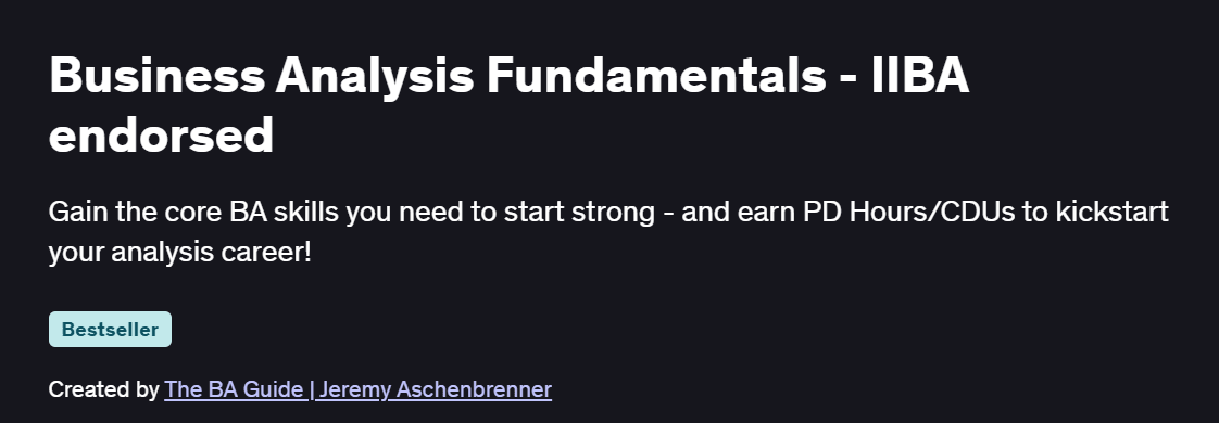 Business Analysis Fundamentals – IIBA endorsed Course