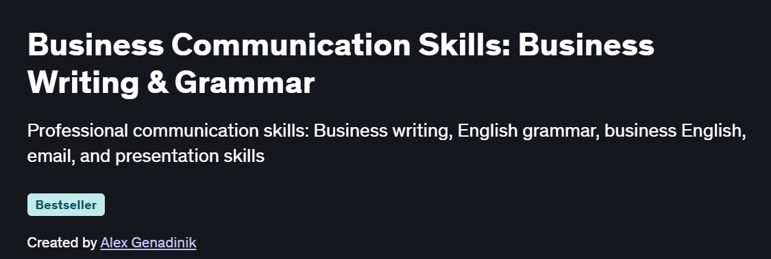Business Communication Skills: Business Writing & Grammar Course