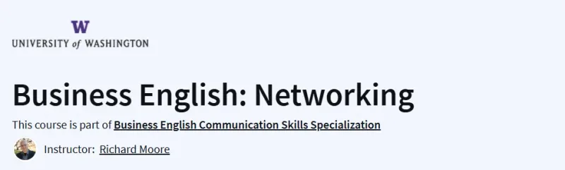 Business English: Networking Course