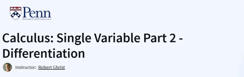 Calculus: Single Variable Part 2 – Differentiation Course