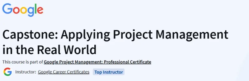 Capstone: Applying Project Management in the Real World Course