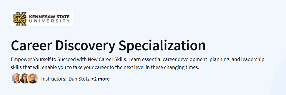 Career Discovery Specialization Course