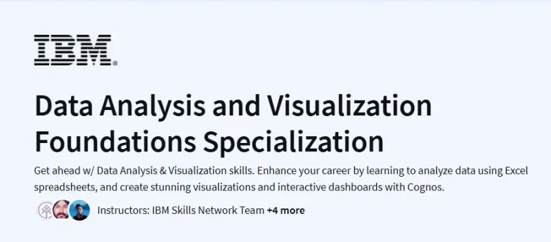Data Analysis and Visualization Foundations Specialization Course