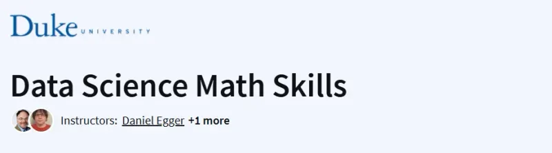 Data Science Math Skills Course
