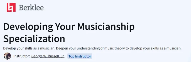 Developing Your Musicianship Specialization Course