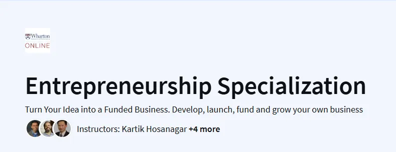 Entrepreneurship Specialization Course