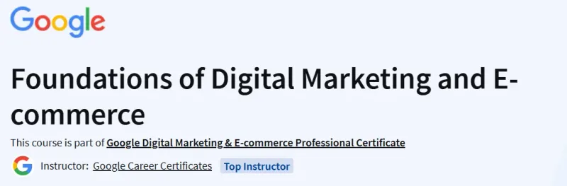 Foundations of Digital Marketing and E-commerce Course