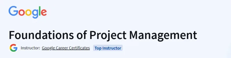 Foundations of Project Management Course