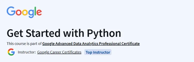 Get Started with Python By Google Course