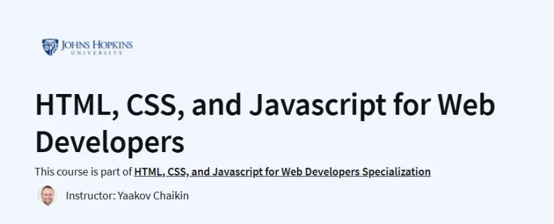 HTML, CSS, and Javascript for Web Developers Course