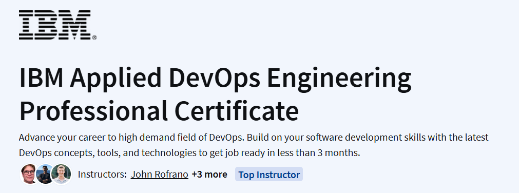 IBM Applied DevOps Engineering Professional Certificate Course