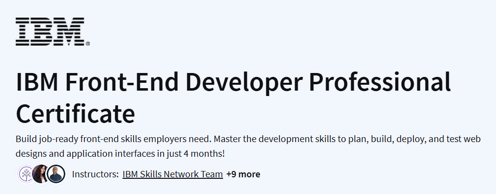 IBM Front-End Developer Professional Certificate Course