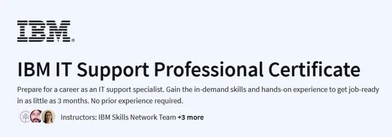 IBM IT Support Professional Certificate Course