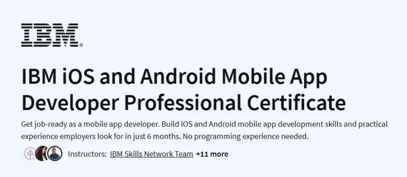 IBM iOS and Android Mobile App Developer Professional Certificate Course