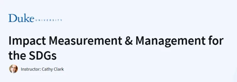 Impact Measurement & Management for the SDGs Course