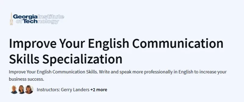 Improve Your English Communication Skills Specialization Course