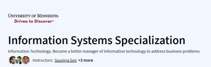 Information​ ​Systems Specialization Course