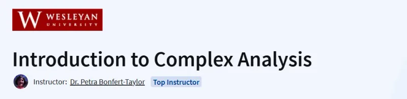 Introduction to Complex Analysis Course