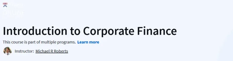 Introduction to Corporate Finance Course