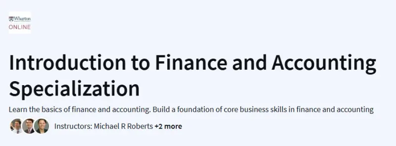 Introduction to Finance and Accounting Specialization Course