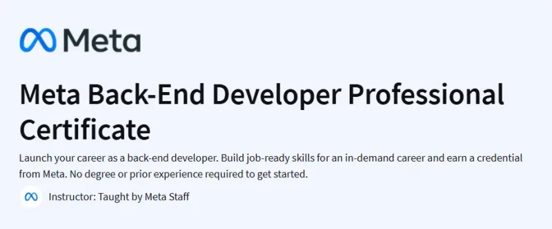 Meta Back-End Developer Professional Certificate Course
