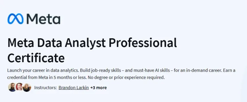 Meta Data Analyst Professional Certificate Course