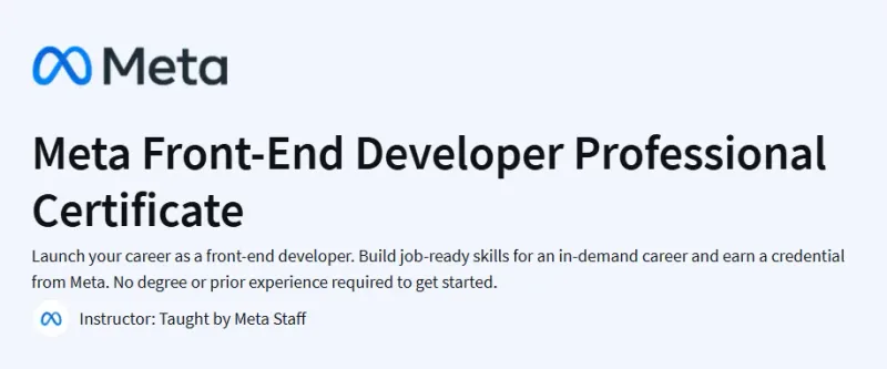Meta Front-End Developer Professional Certificate Course