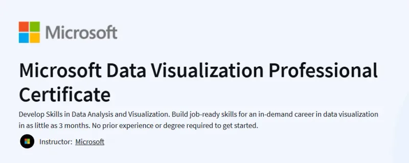 Microsoft Data Visualization Professional Certificate Course