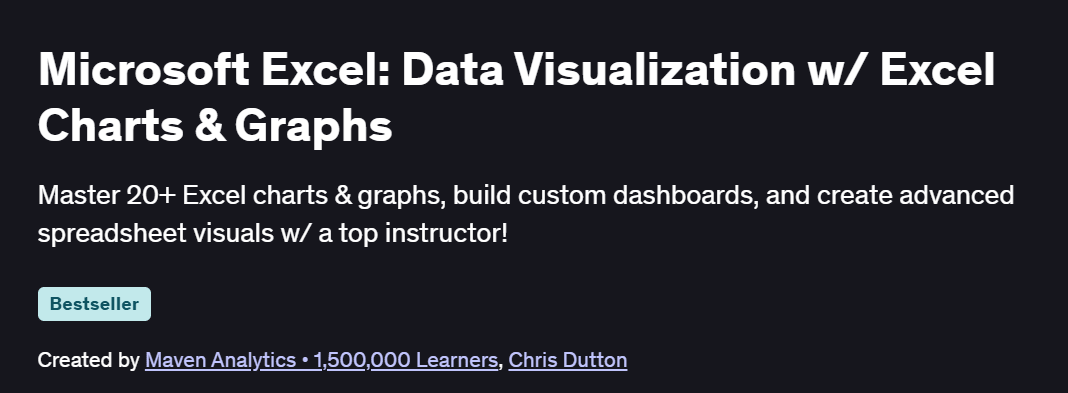 Microsoft Excel: Data Visualization w/ Excel Charts & Graphs Course