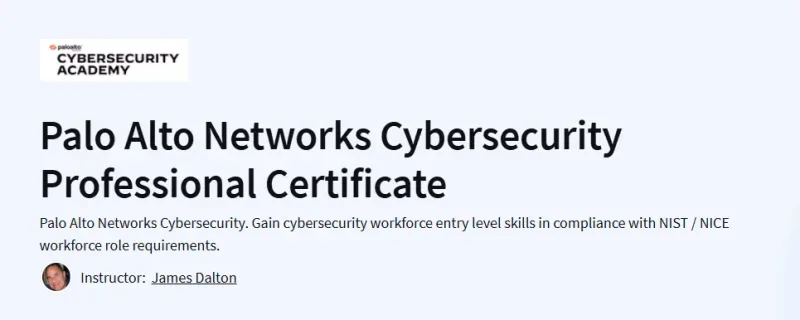 Palo Alto Networks Cybersecurity Professional Certificate Course
