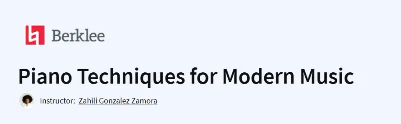 Piano Techniques for Modern Music Course