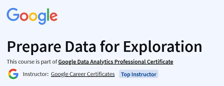 Prepare Data for Exploration Course