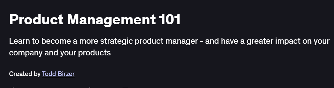 Product Management 101 Course