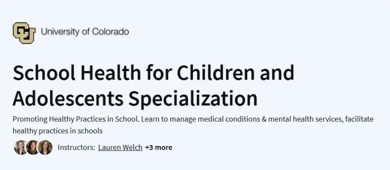 School Health for Children and Adolescents Specialization Course