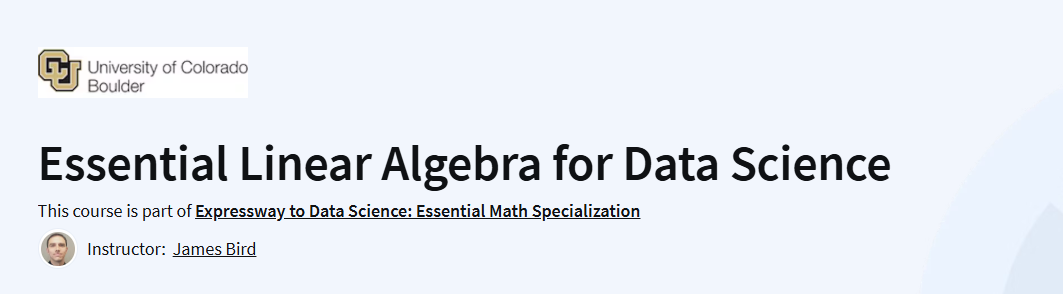 Essential Linear Algebra for Data Science Course