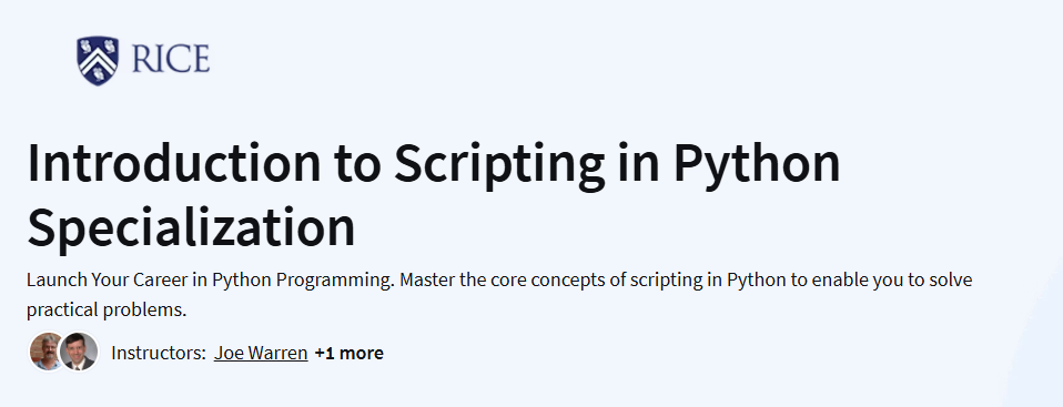Introduction to Scripting in Python Specialization Course