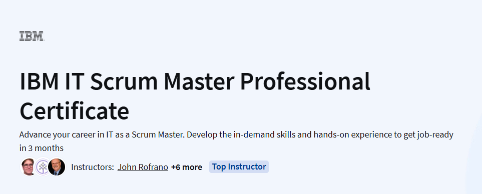 IBM IT Scrum Master Professional Certificate Course