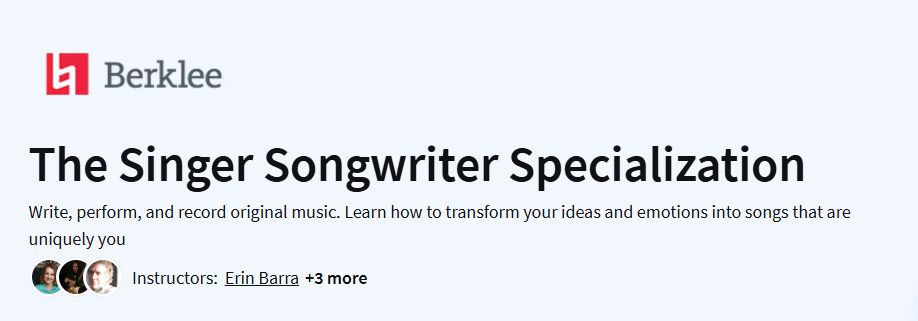 The Singer Songwriter Specialization Course