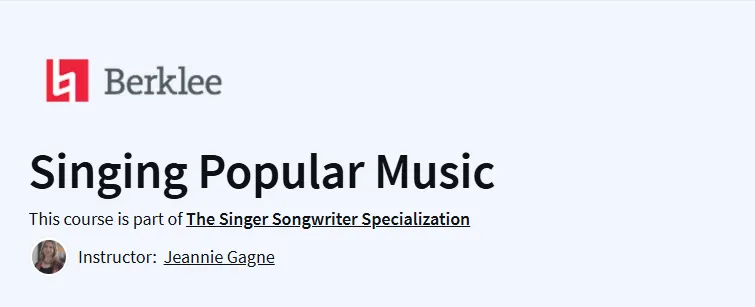 Singing Popular Music Course